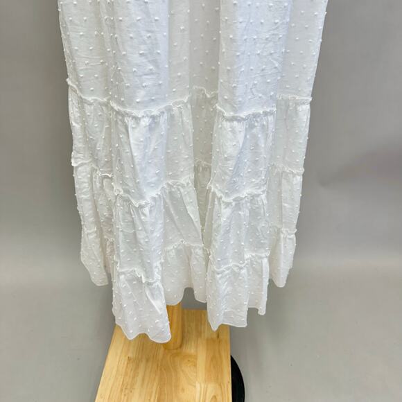 Betsey Johnson Cotton Clip Dot Sweetheart Smocked Midi Dress Size Medium Cottage - Picture 8 of 15